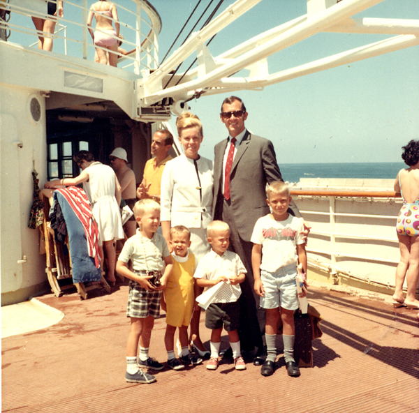 Video family on deck of ship 1968